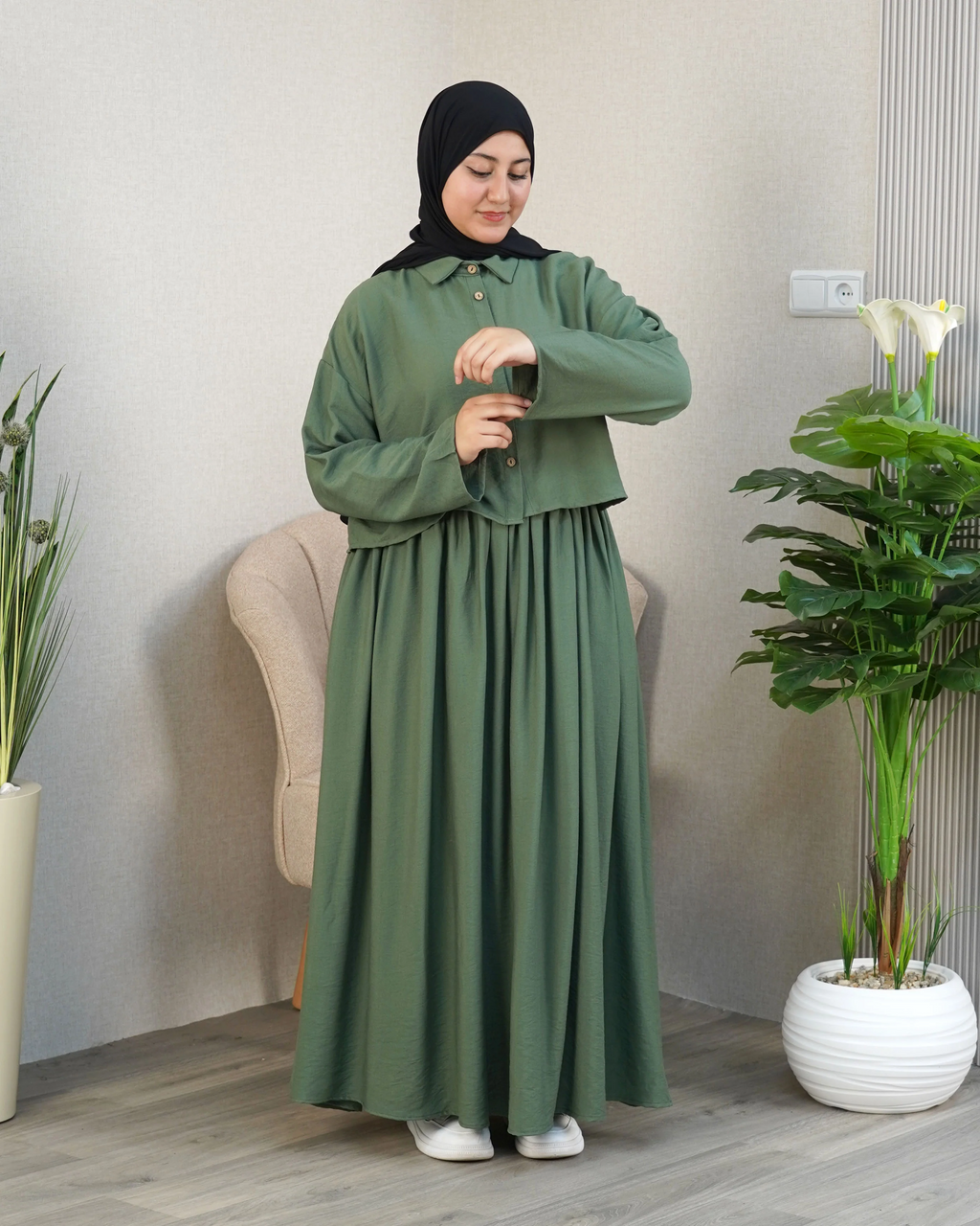Chemise & Jupe Longue-Ensemble Modeste Chic