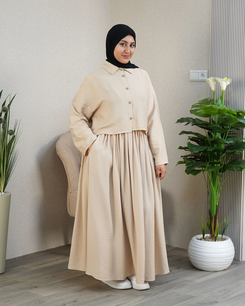 Chemise & Jupe Longue-Ensemble Modeste Chic