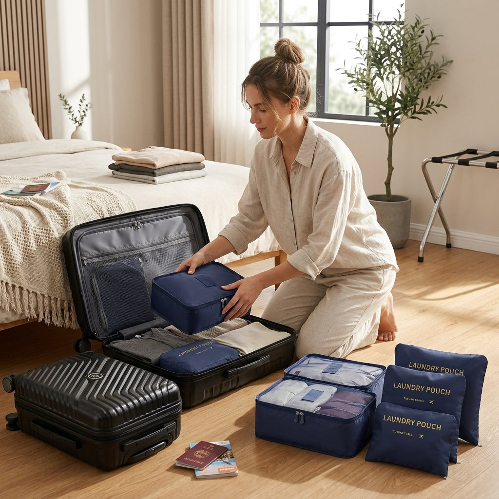 Ensemble Voyage Premium – 2 Valises + 6 Organisateurs Inclus