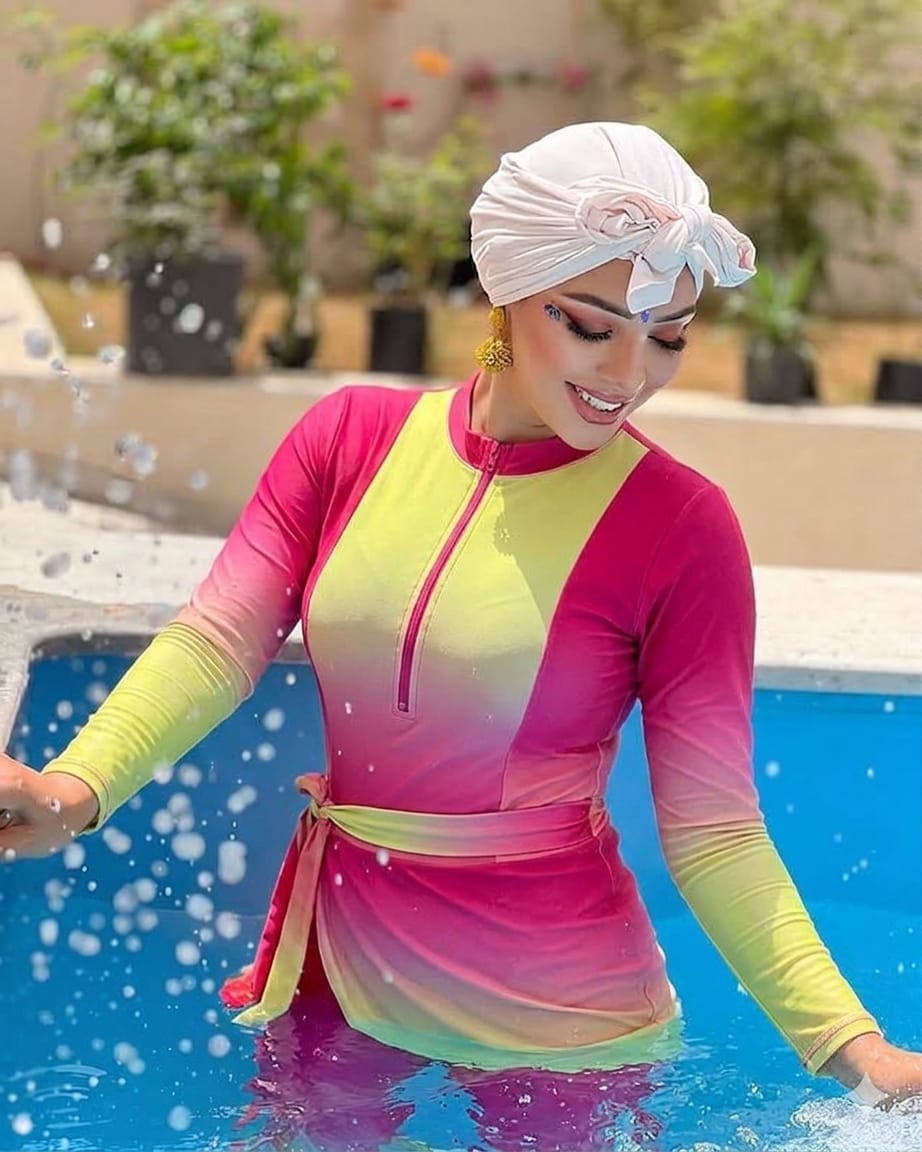 Burkini 4 Pièces Moderne Coloré – Design Tendance