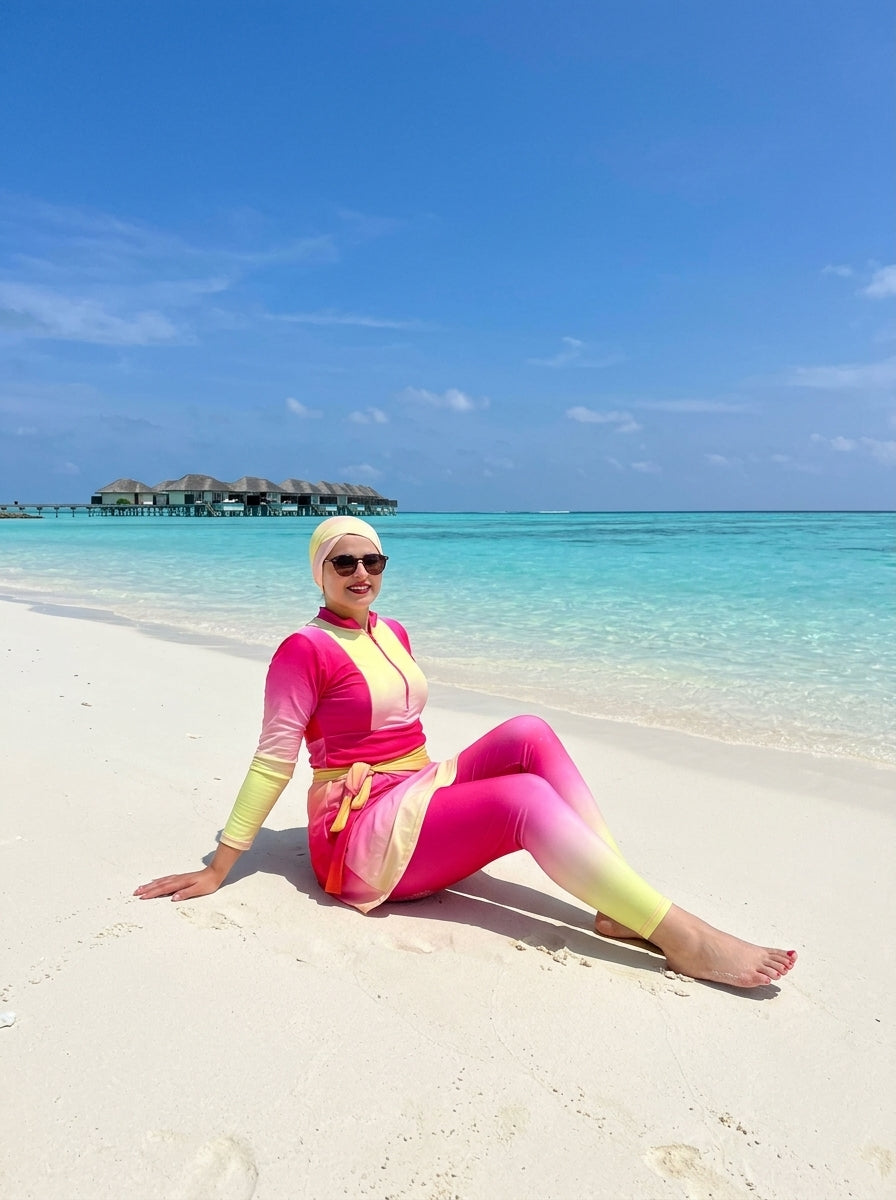 Burkini 4 Pièces Moderne Coloré – Design Tendance