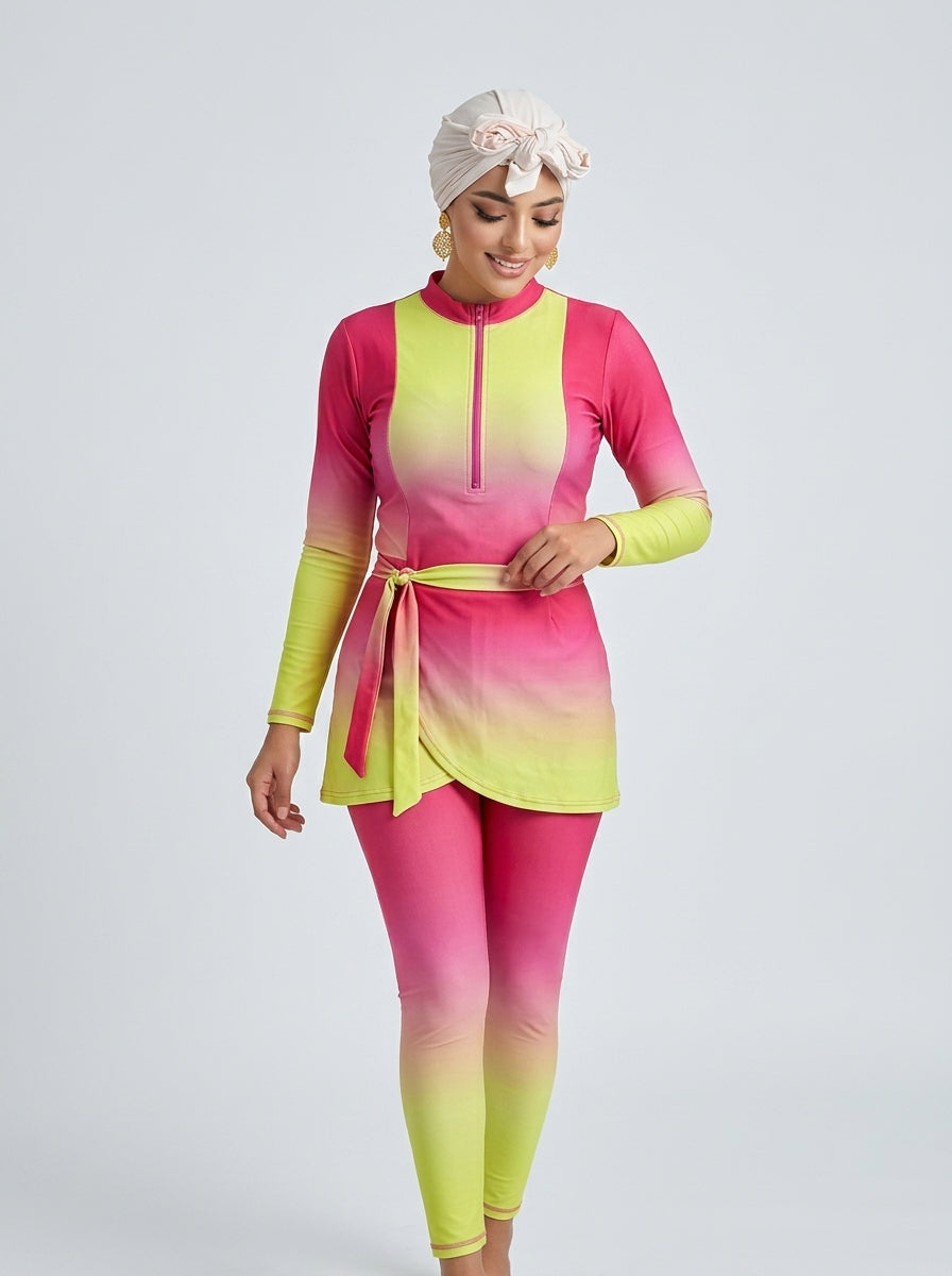 Burkini 4 Pièces Moderne Coloré – Design Tendance