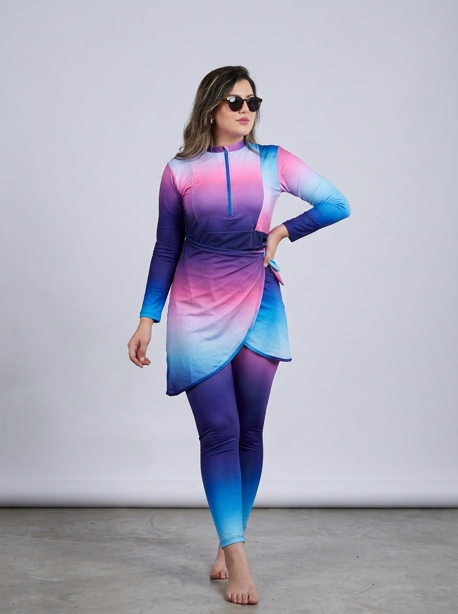Burkini 4 Pièces Moderne Coloré – Design Tendance